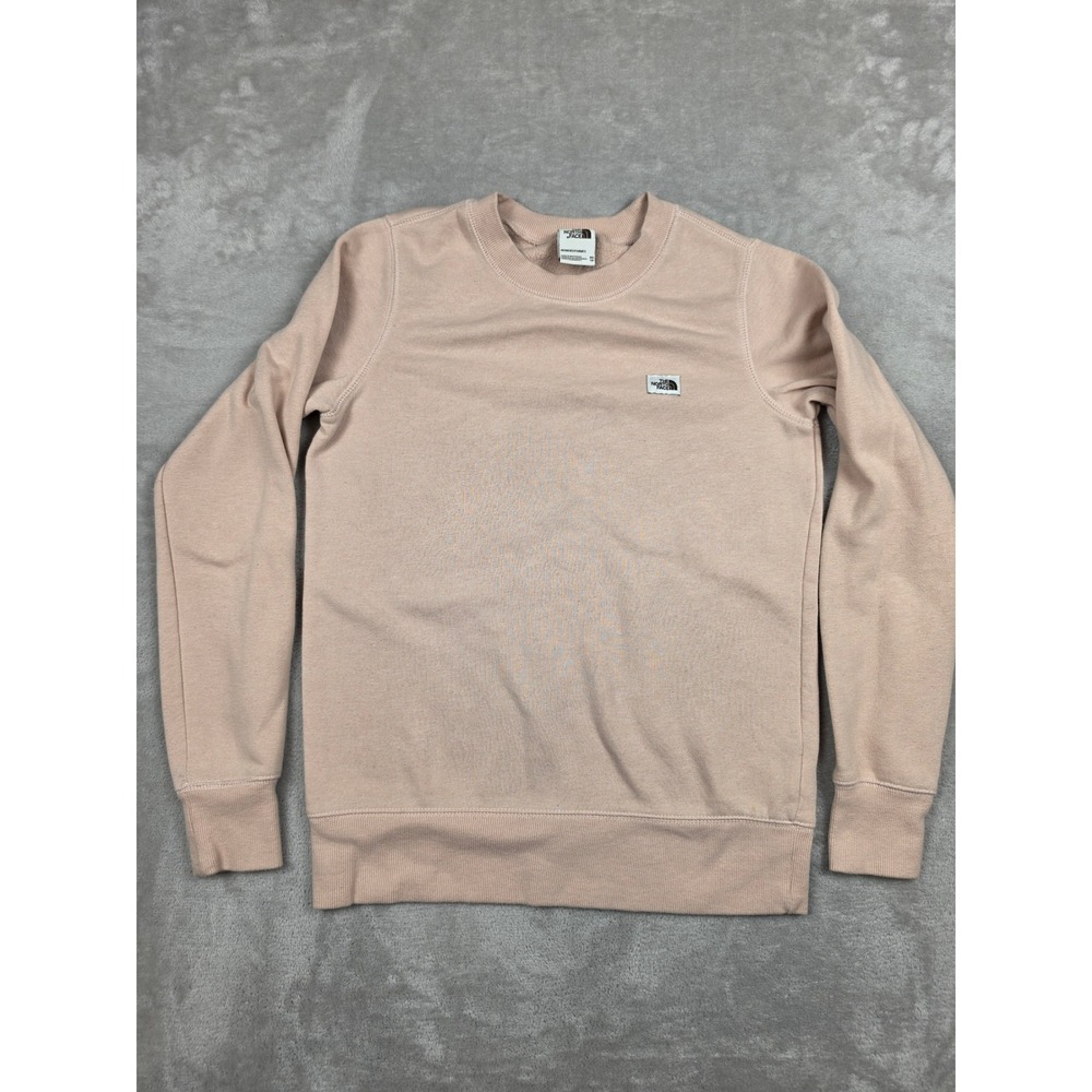 The‎ North Face Sweatshirt Women XS Peach Crewneck Fleece Pullover Logo